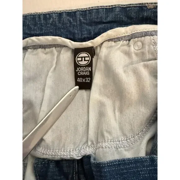 NWT Jordan Craig Sean JM3418 Ice Blue Cotton Denim Jeans Mens 40X32 Distressed - Picture 9 of 13